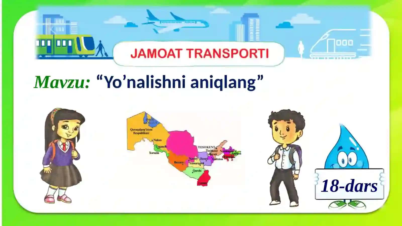 3-sinf Ona tili va o'qish fanidan Yo'nalishni aniqlang mavzuda dars taqdimoti 3
