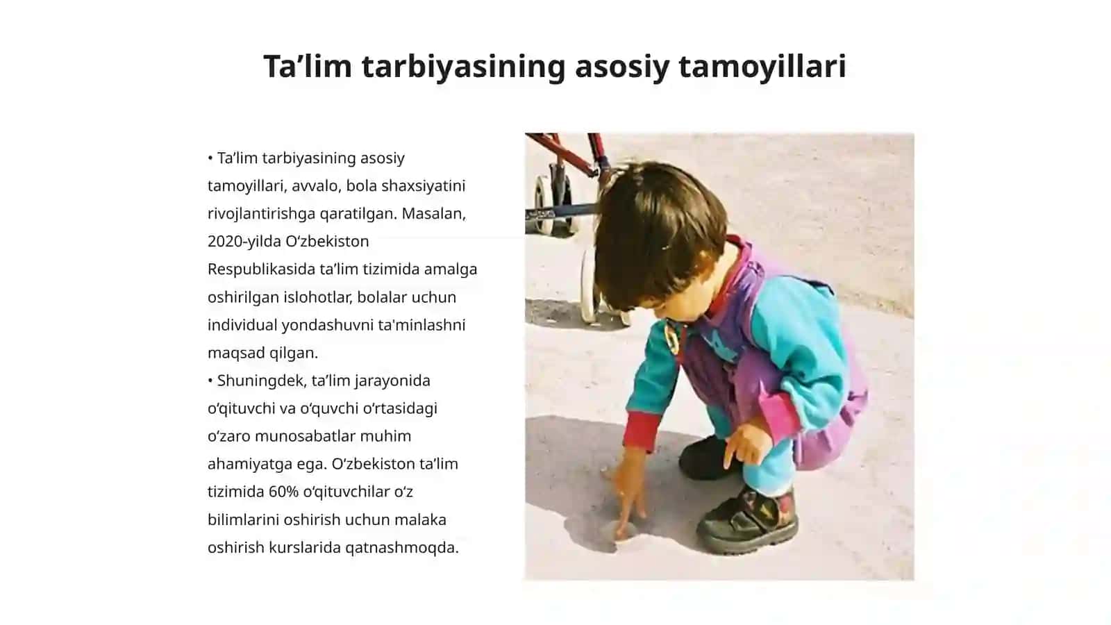 Taʼlim Tarbiya Jarayonida Bola Taraqqiyotiga Ta'sir Etuvchi Omillar va Bola Taraqqiyotini Psixodiagnostika Qilishning O'ziga Xos Tomonlari 3