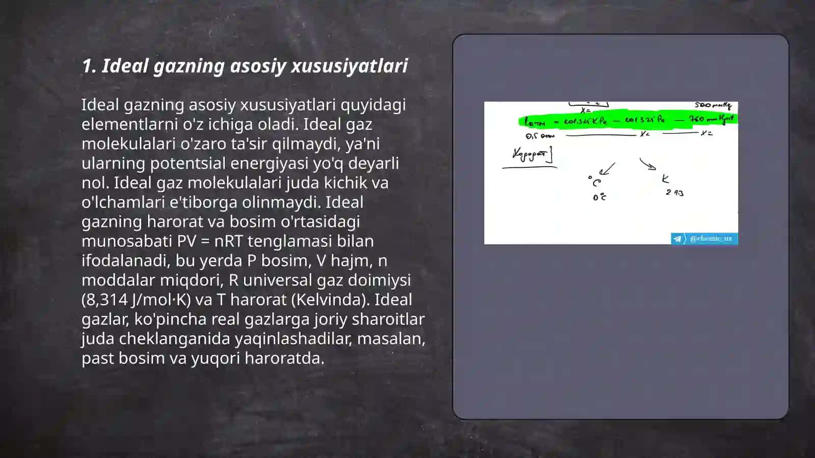 Ideal gaz holat tenglamasi Izojarayonlar 3