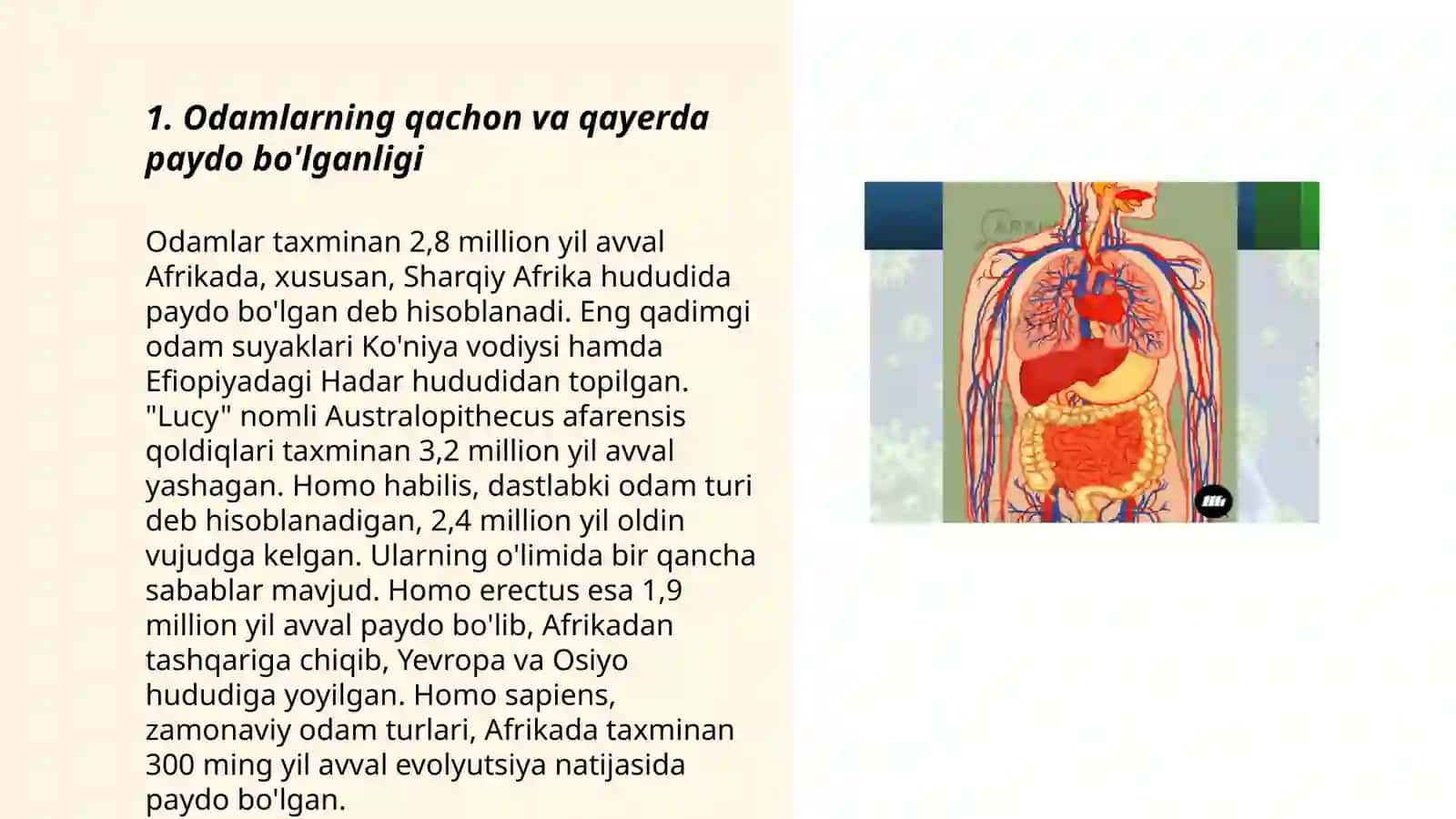 Odamning boshlangʻich ajdodlarining hayot tarzi va tarqalishi 3