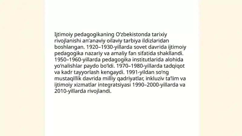 Oʻzbekistonda Ijtimoiy Pedagogikaning Rivojlanishi 3