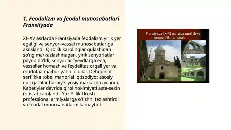 Feodalizm va feodal munosabatlari Fransiiyada 3