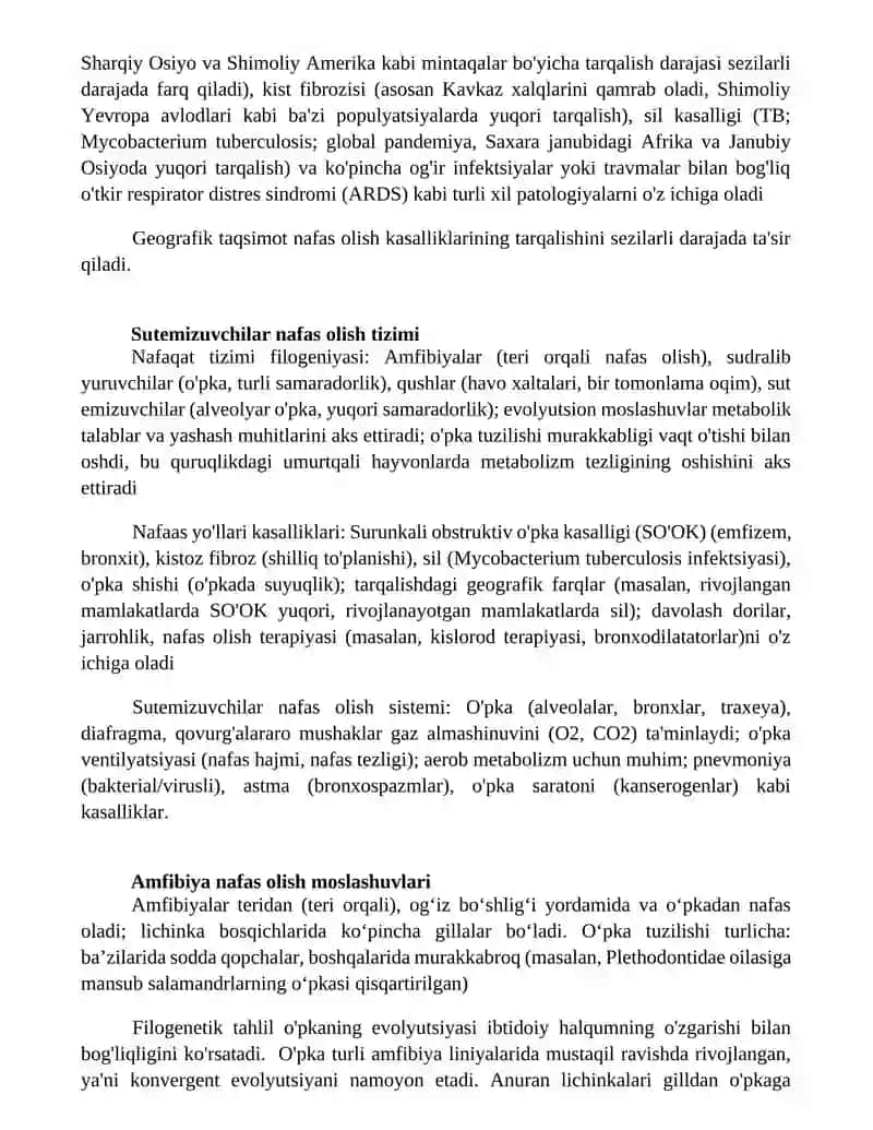 Taqqoslovchi nafas olish anatomiyasi 3