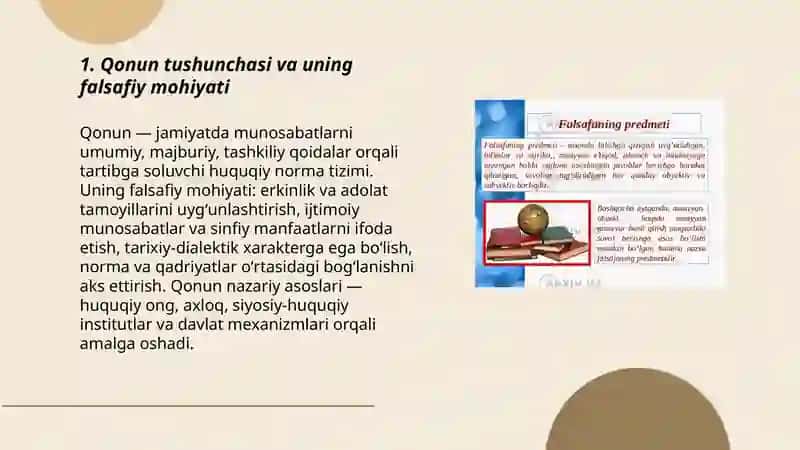 Qonun tushunchasi qonunlarning turlari falsafaning asosiy qonunlari 3