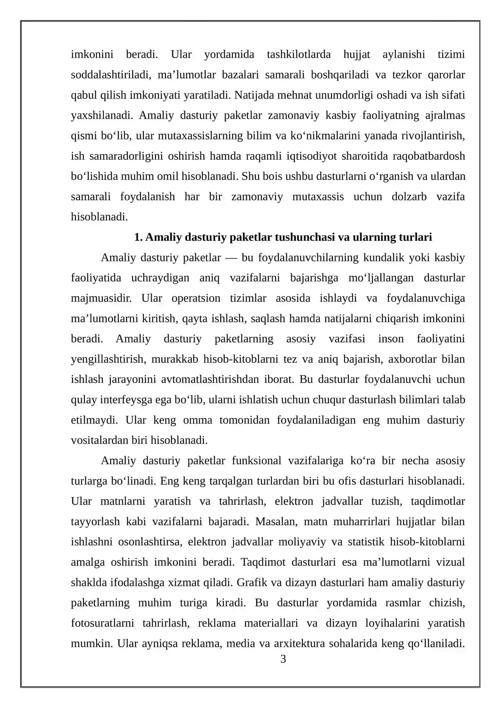 Amaliy dasturiy paketlar va ularning kasbiy faoliyati ahamiyati 3
