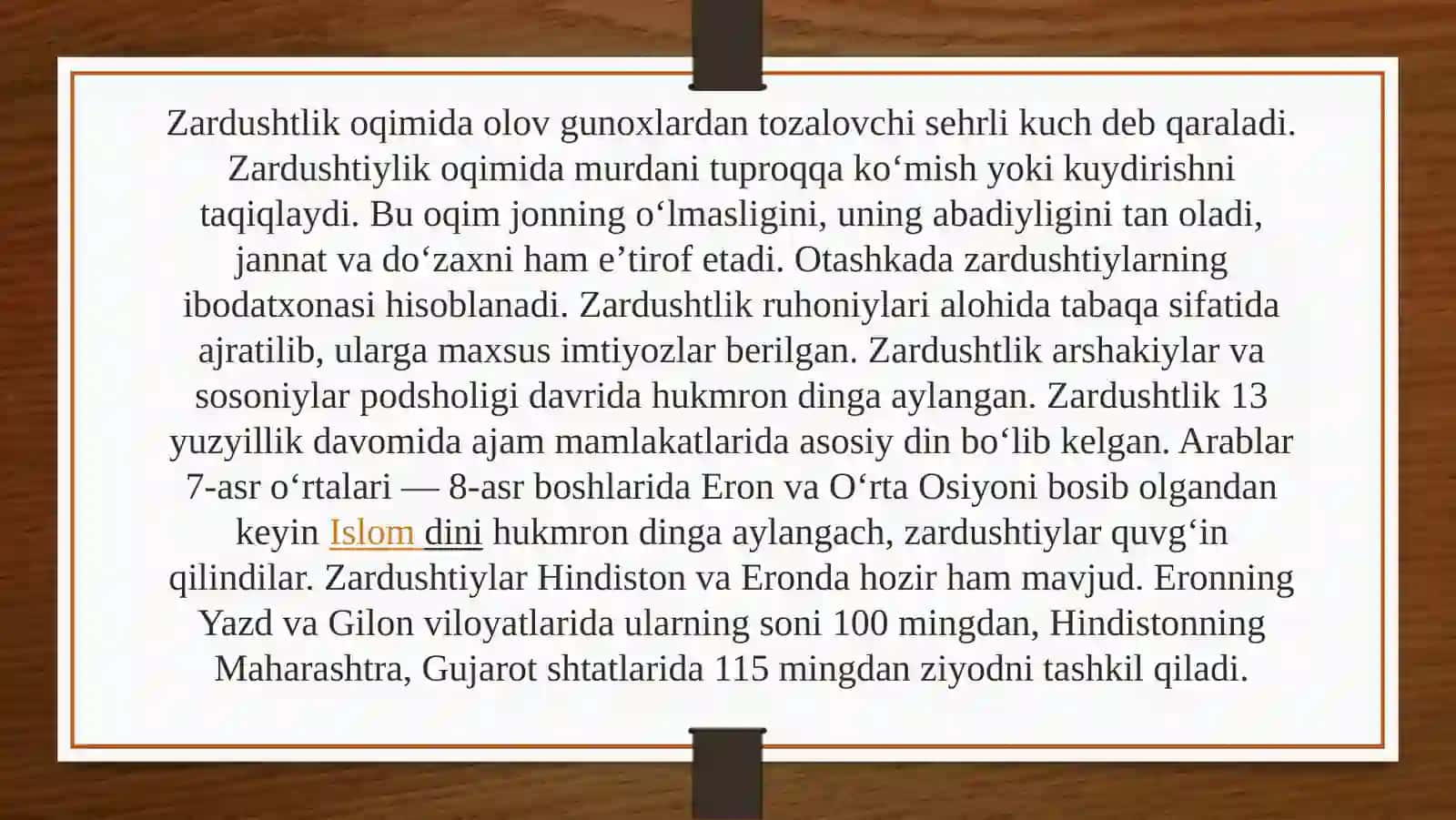 Zardushtiylikda tabiatning ulug‘lanishi 3