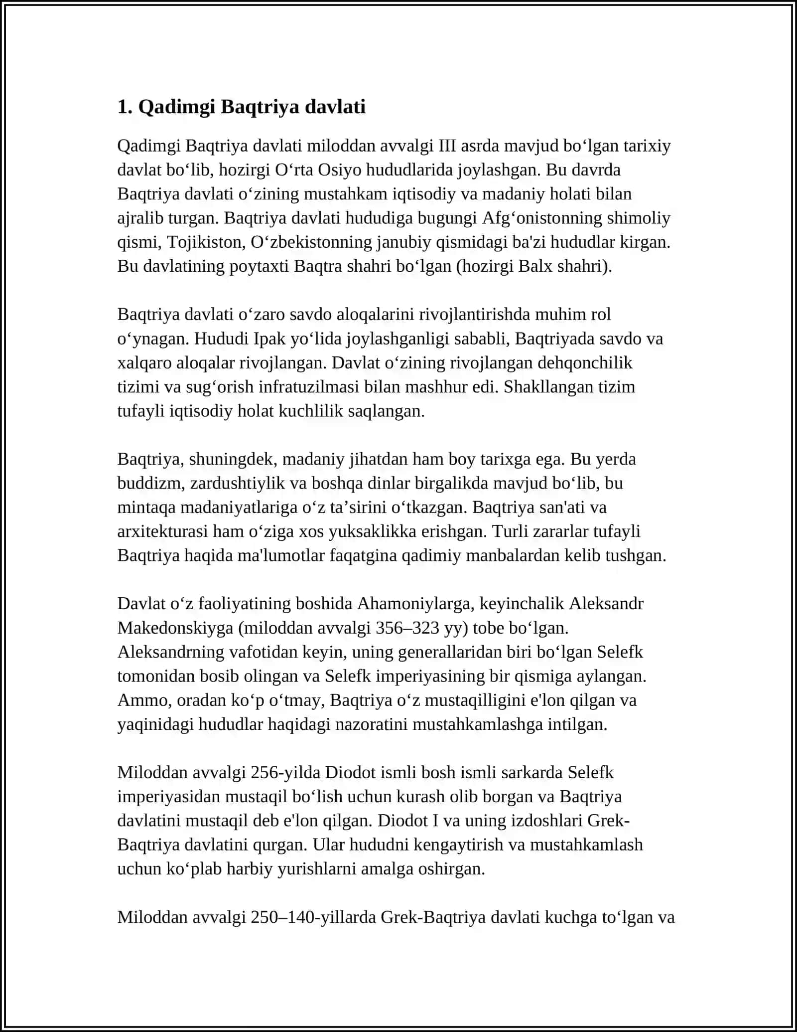 O‘ZBEK DAVLATCHILIGINING TARIXIY BOSQICHLARI (O‘ZBEKISTON HUDUDIDAGI DAVLATLAR TARIXI MISOLIDA 3