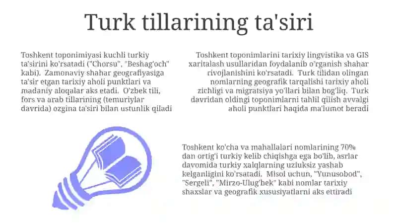 Toshkent toponimlarini o'rganish 3