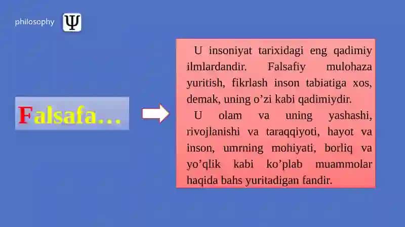 FALSAFA FANINING PREDMETI, MAZMUNI VA JAMIYAT TARAQQIYOTIDAGI ROLI 3