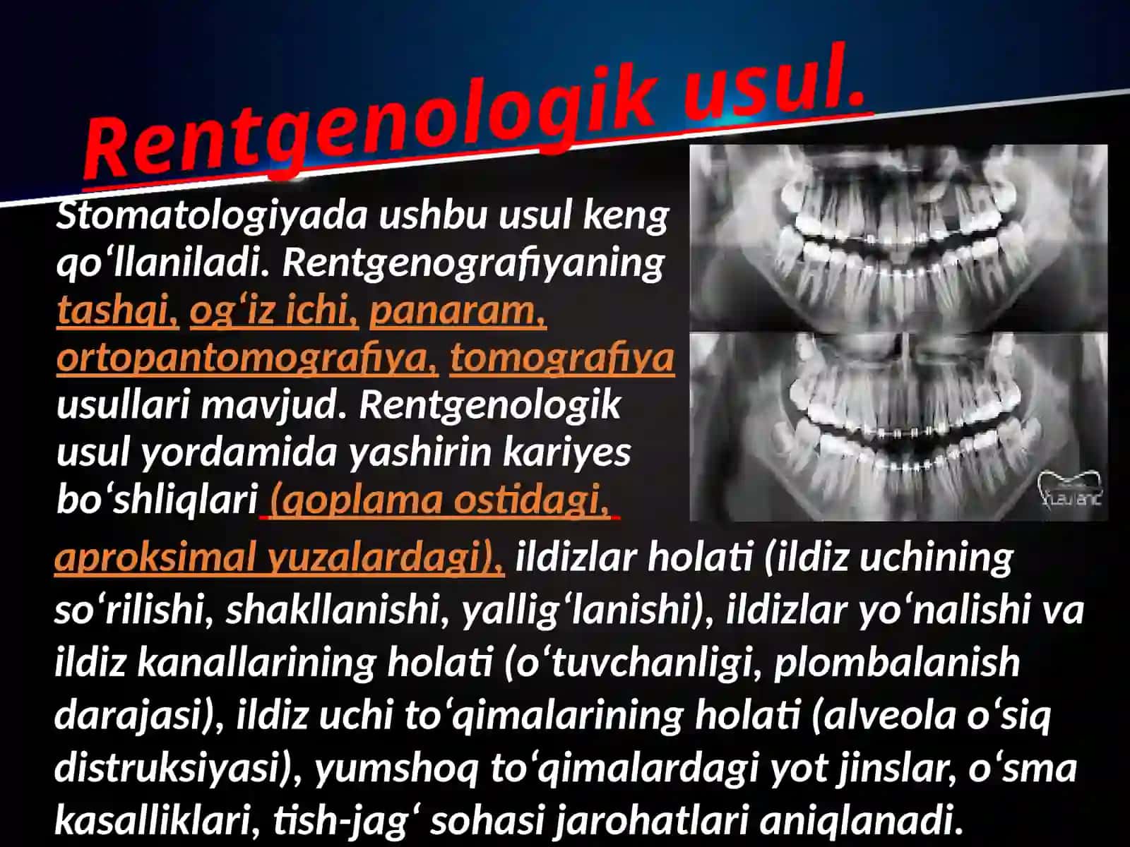 Stomatologik bemorni qo’shimcha tekshirish usullari 3