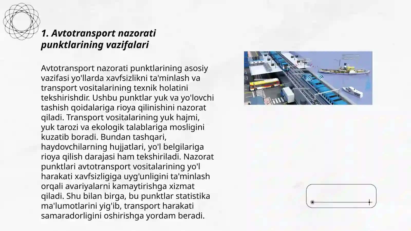 Transport vositalarini nazorat qilish punktlari 3