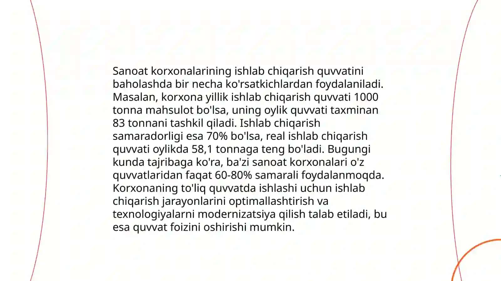 Sanoat korxonalarini ishlab chiqarish quvvati 3