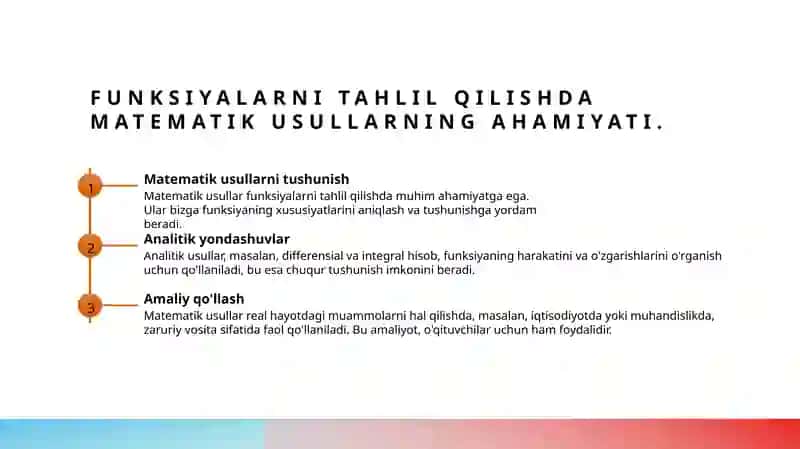 Matematik usullar va funksiyalar 3