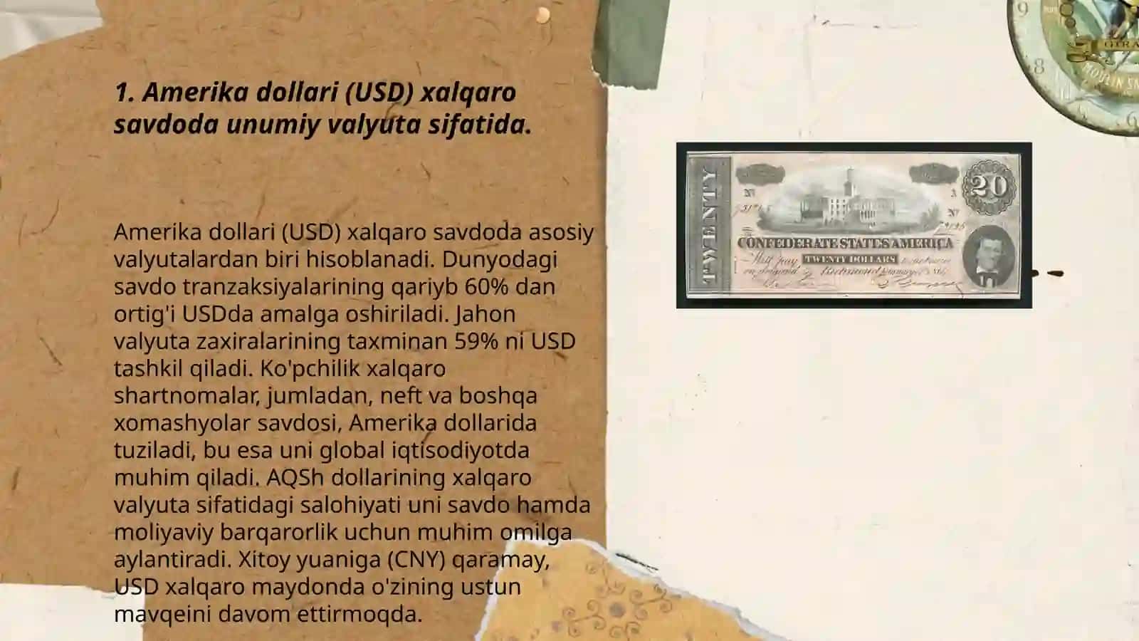 Amerika dollari (USD) ning global iqtisodiyotdagi ro'li va ta'siri 3