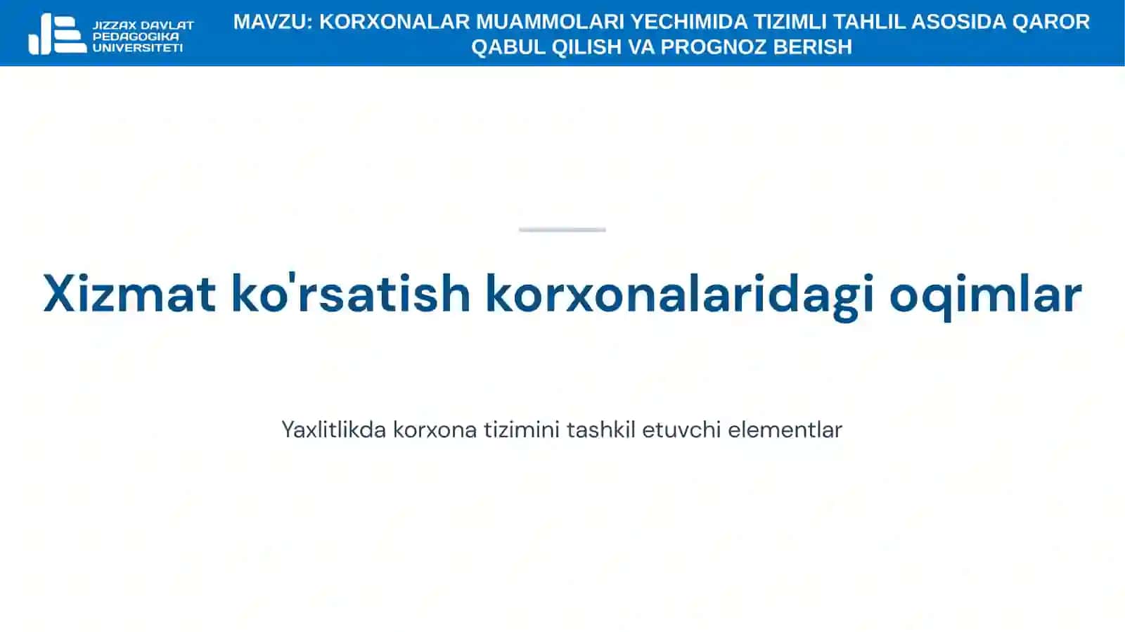 7-mavzu. Korxonalar muammolari yechimida tizimli tahlil asosida qaror qabul qilish va prognoz berish 3