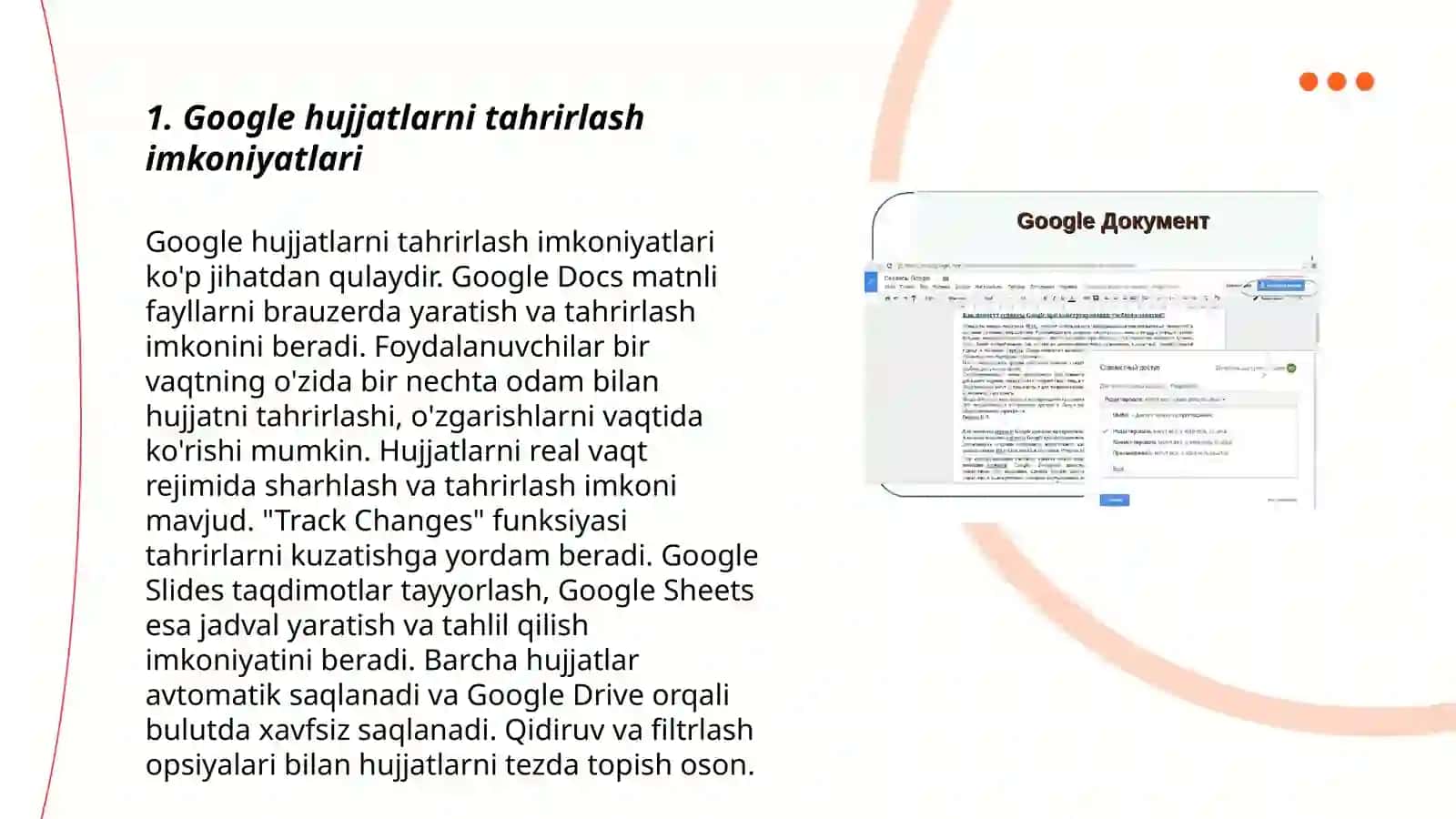 Google dokumentda hujjatni birgalikda tahrirlash 3