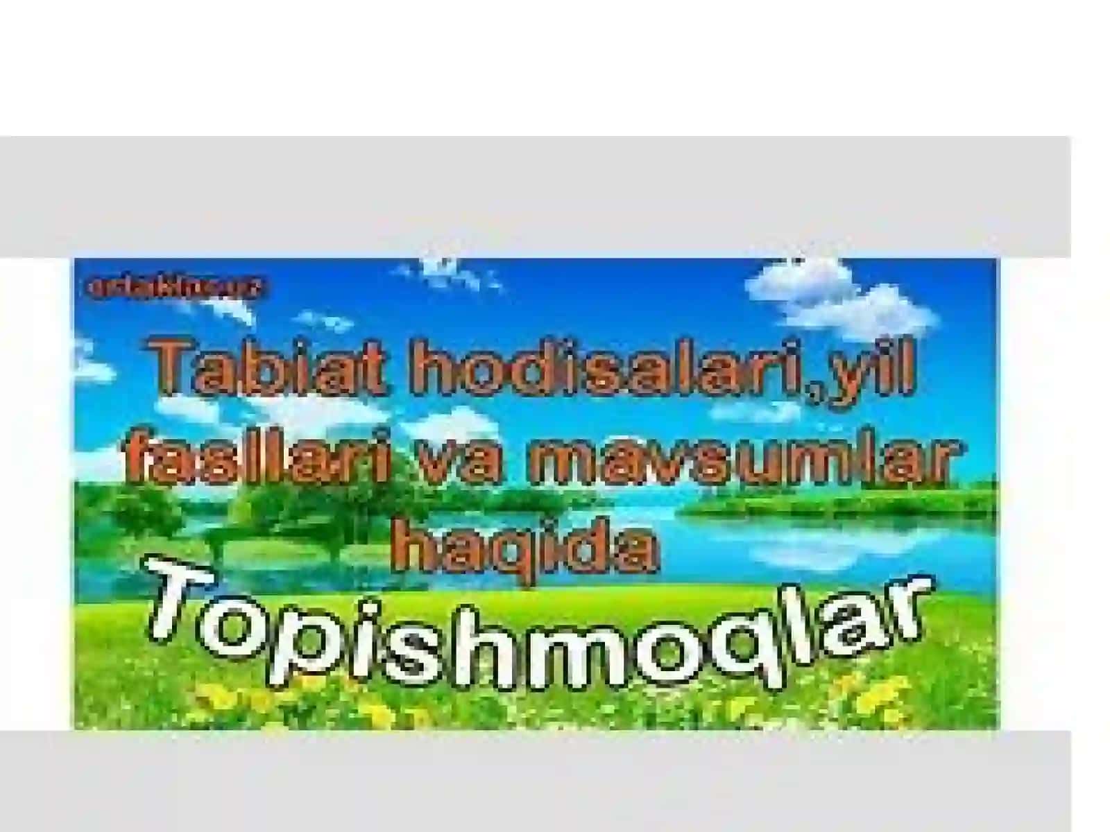 Tabiat ne'matlari 3