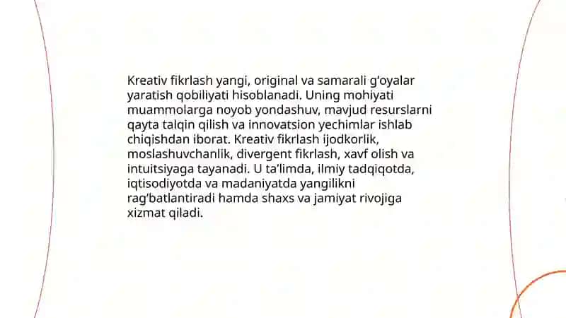 Kreativ fikrlash va uni rivojlantirish yoʻllari 3