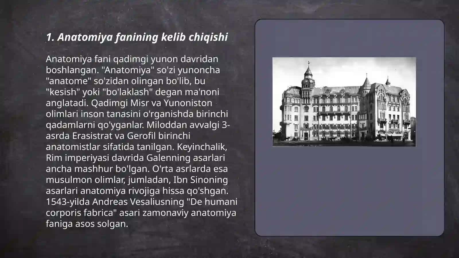 Anatomiya fanining qisqacha tarixiy ocherk 3