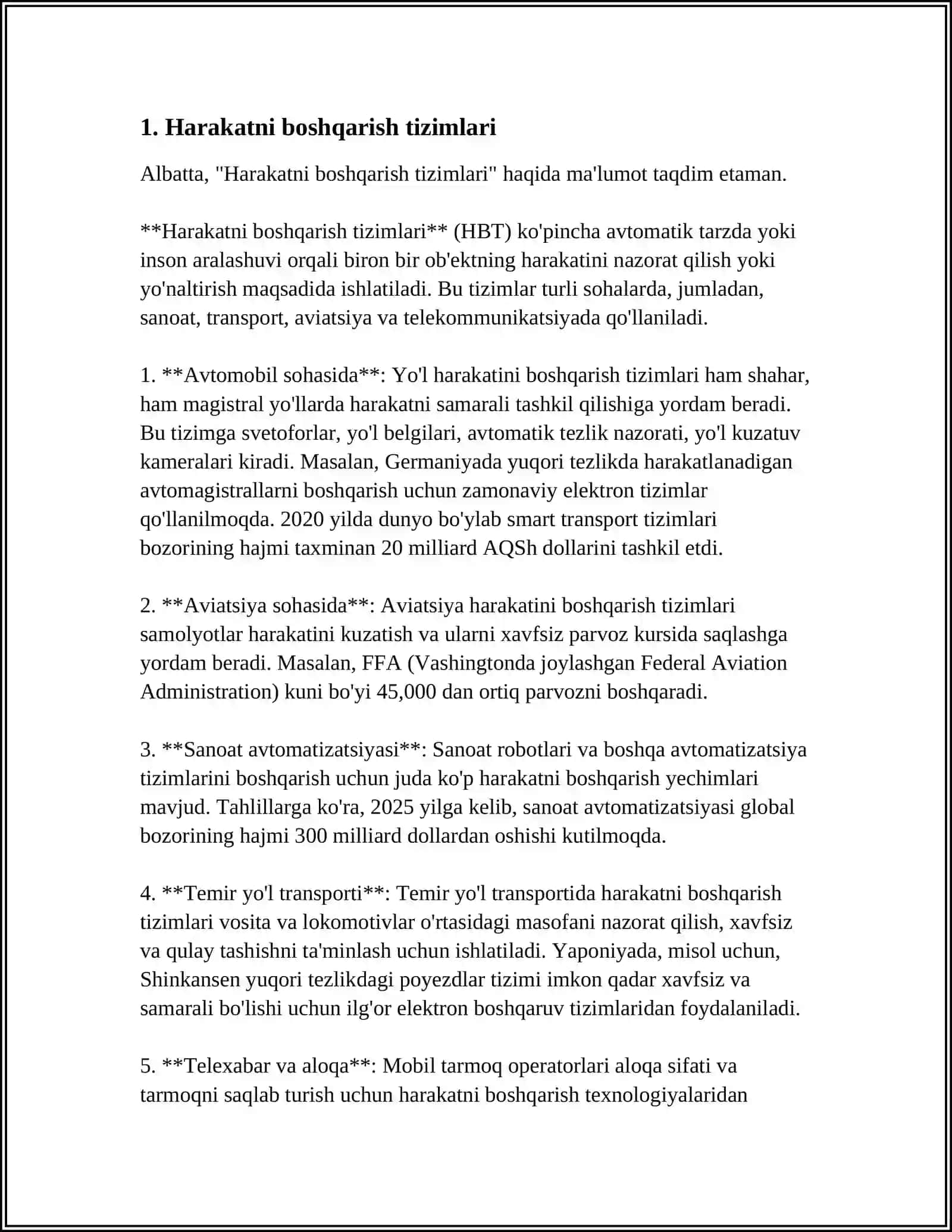 HARAKATNI BOSHQARISH TIZIMLARI 3