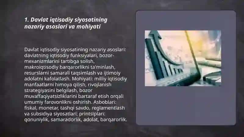 Davlat iqtisodiy siyosatining mohiyati va uning rivojlanish yonalishlari 3