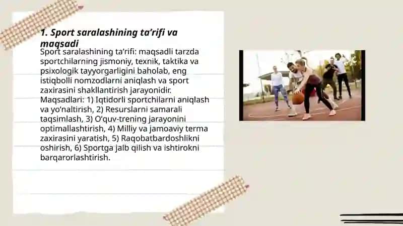 Sport saralashining taʼrifi va maqsadi 3