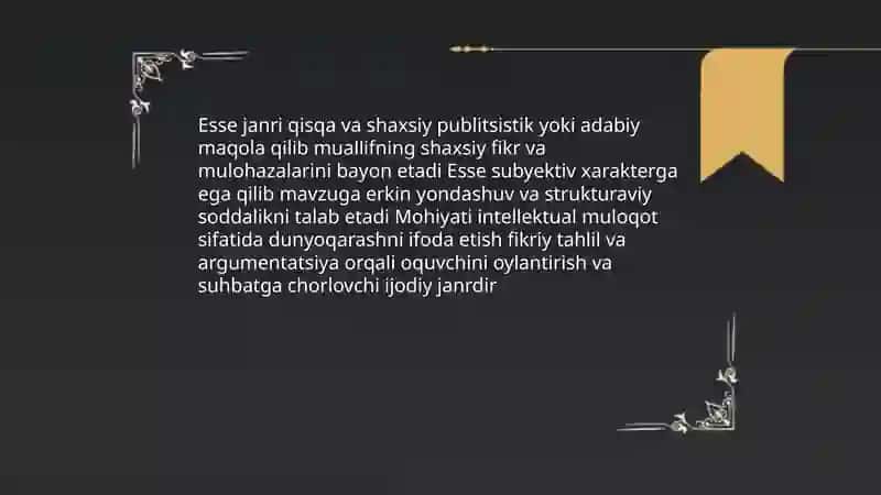 Esse janrining talablari va ta'rifi 3
