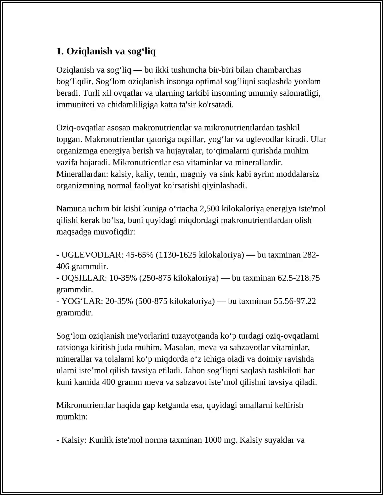 TIBBIYOTDA OVQATLANISH NAZARIYASI.PARHEZ STOLLARI 3