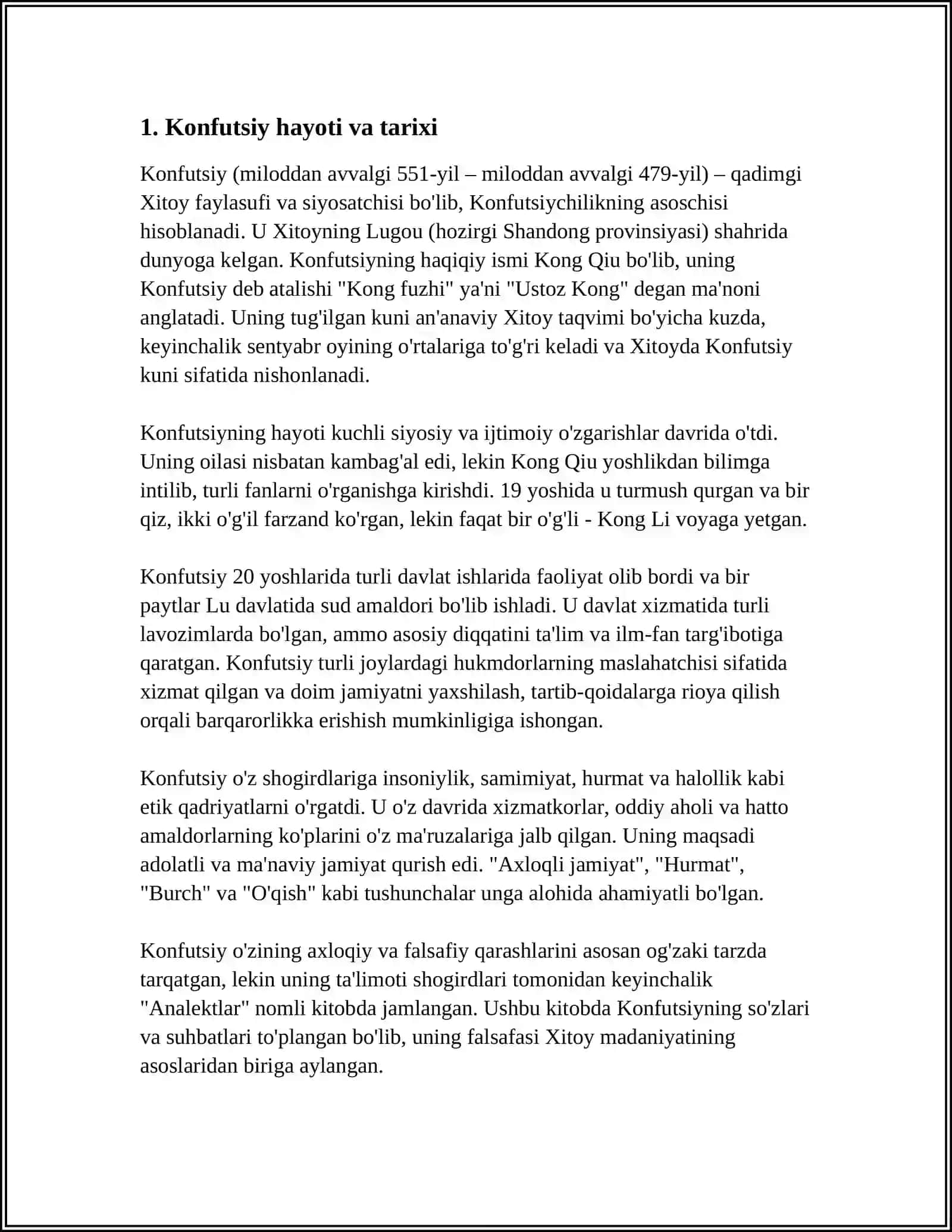 Konfutsiy (Mil.AV. 551-479 YY.) va uning Xitoy siyosiy qarashlari tarixidagi fundamental roli 3