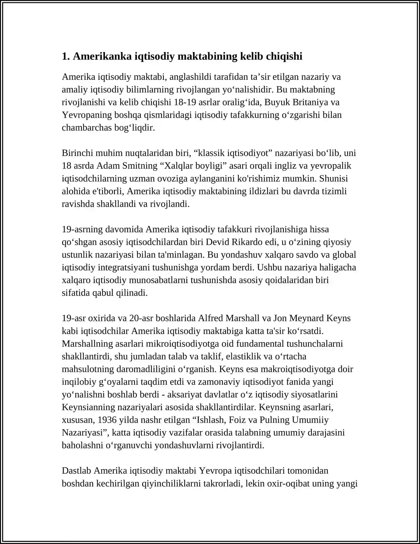 AMERIKANKANING IQTISODIY MAKTABI 3