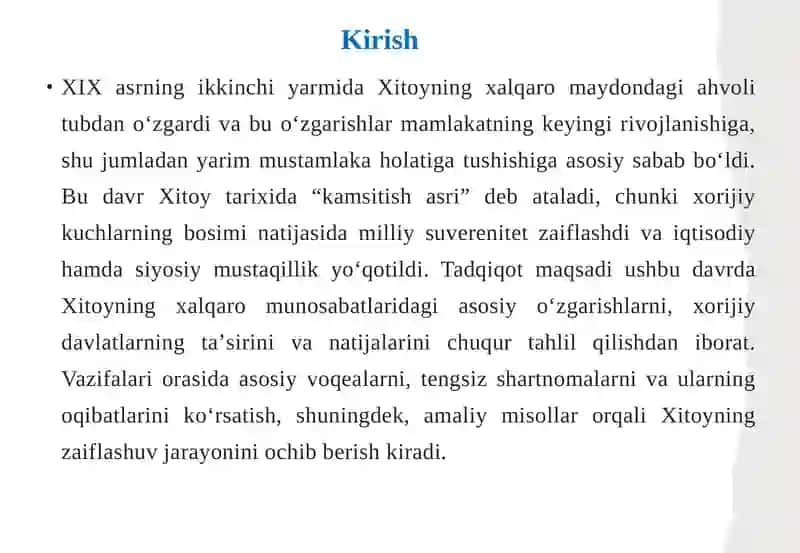 Xitoyning XIX asrning ikkinchi yarmidagi xalqaro ahvoli 3