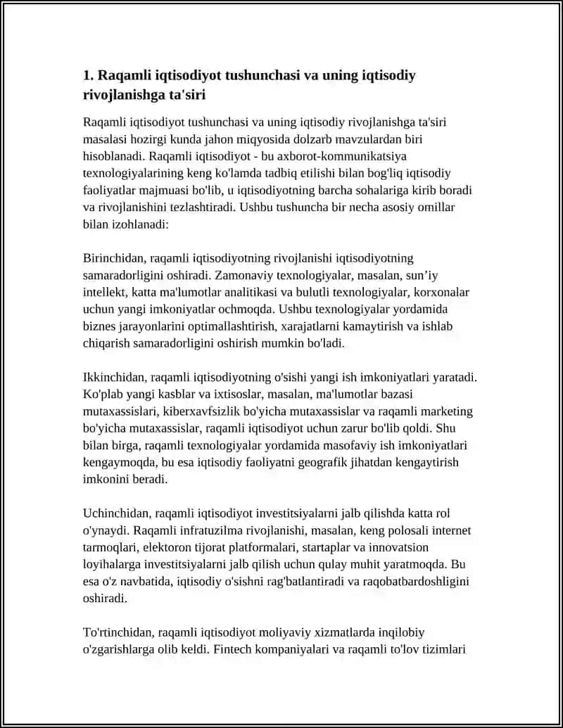 Raqamli iqtisodiyot tushunchasi va uning iqtisodiy rivojlanishga ta'siri 3