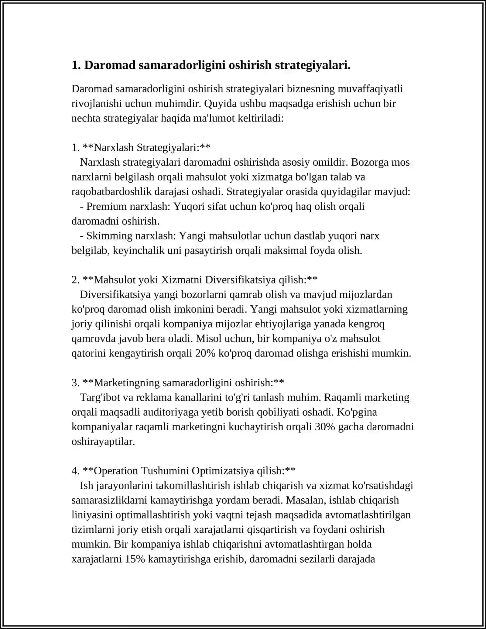 DAROMAD SAMARASI VA ALMASHTIRISH SAMARASI 3