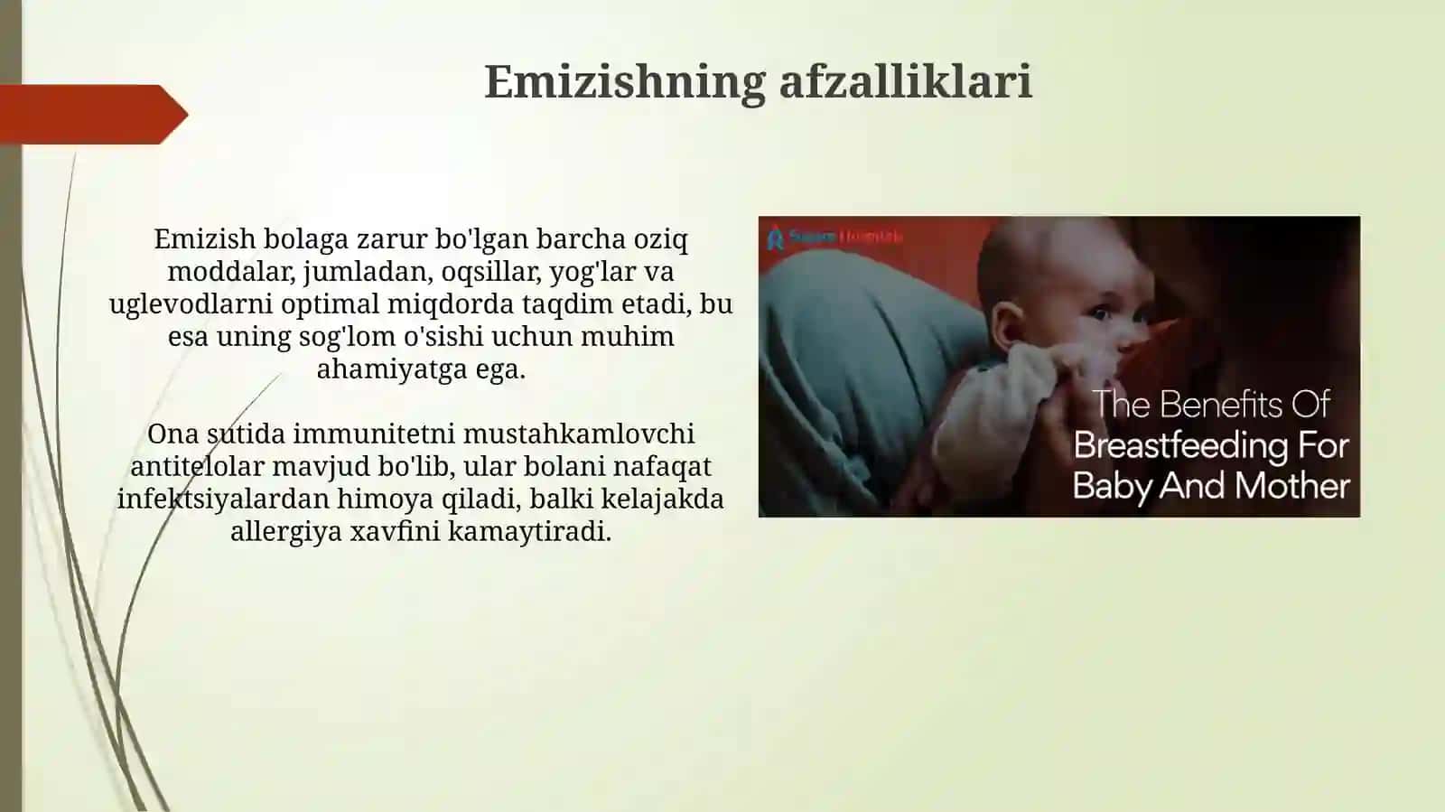 Tabiiy oziqlantirish foydalari, uning bola va onaning sog’lig’i uchun ahamiyati 3