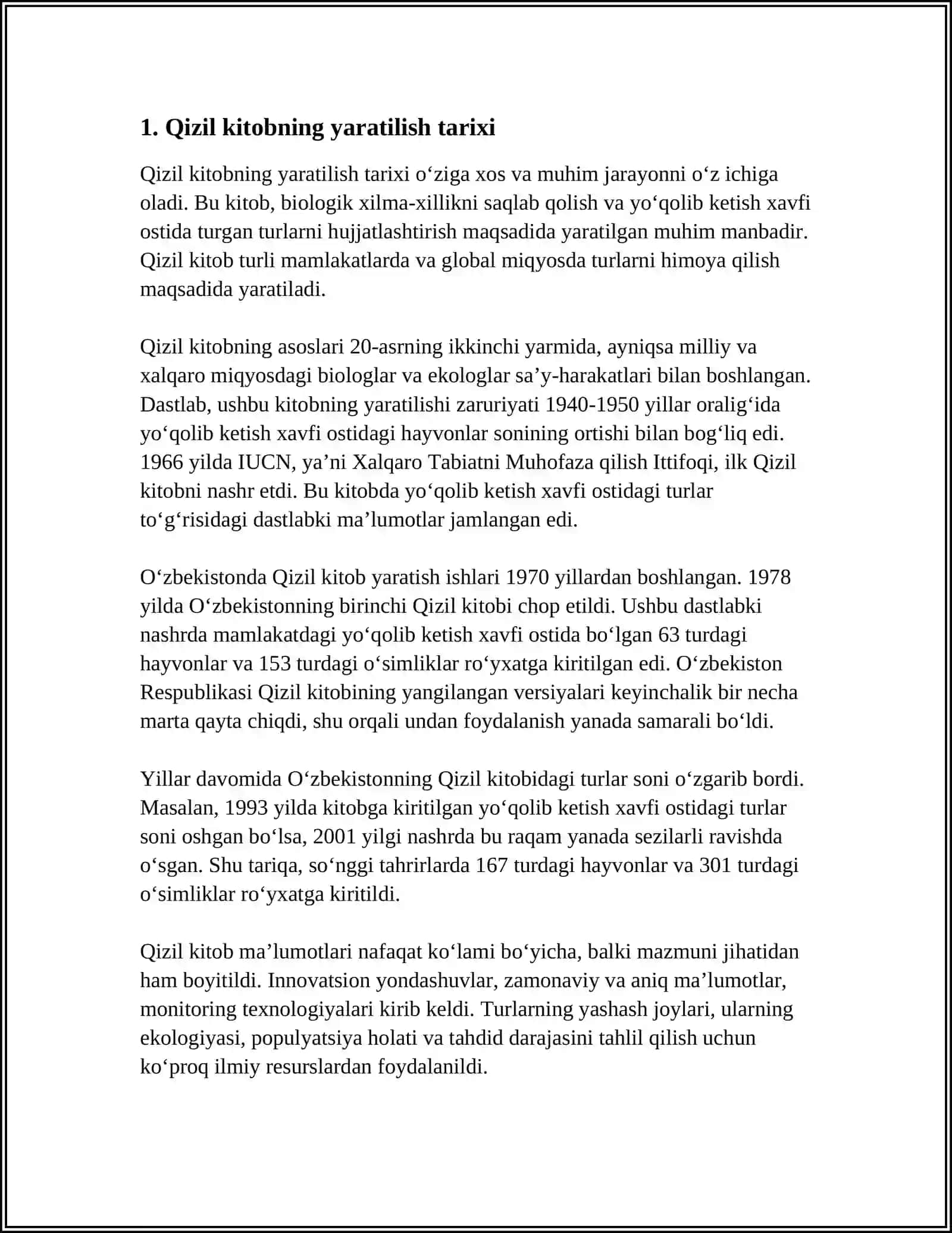 QIZIL KITOBNING YARATILISHI UNING BIOGEOGRAFIYA FANINING ORGANISHDAKI AHAMIYATI 3