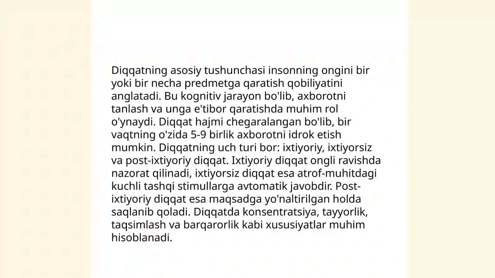 Diqqat haqida tushuncha va uning nerv fiziologik asoslari 3
