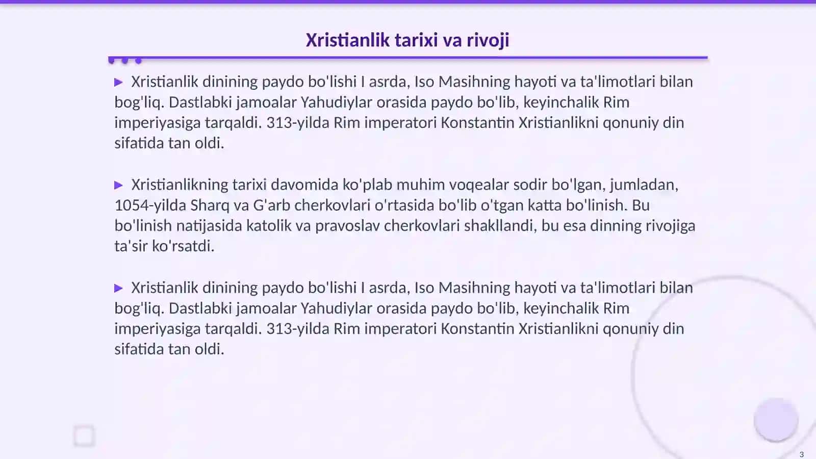 Xristianlik dinining asosiy talimoti 3