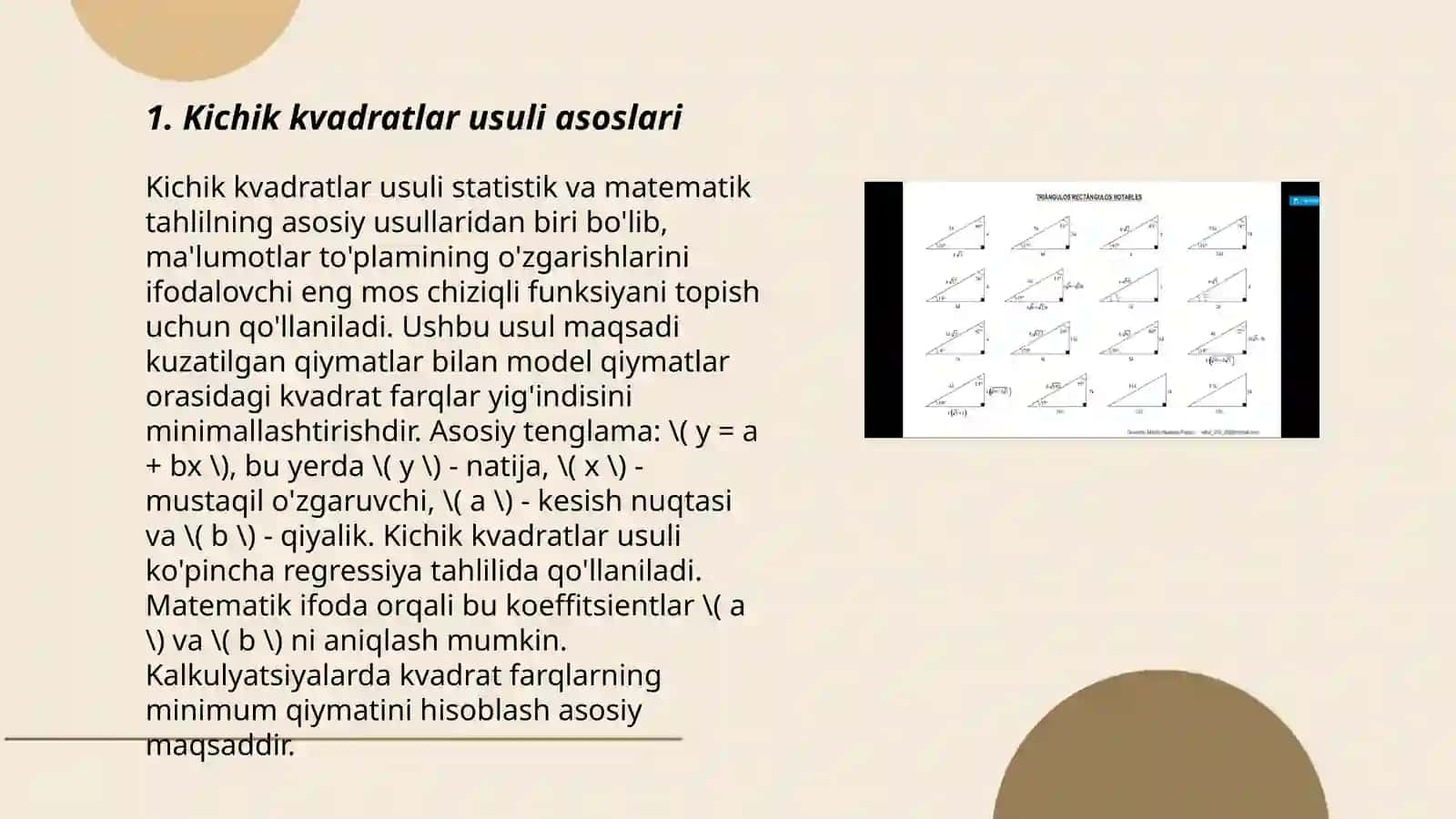 Kichik kvadratlar usuli 3