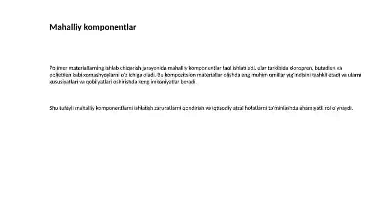 Polimer materiallar ishlab chiqarishda mahalliy ingredientlar asosida kompozitsion materiallar olish 3