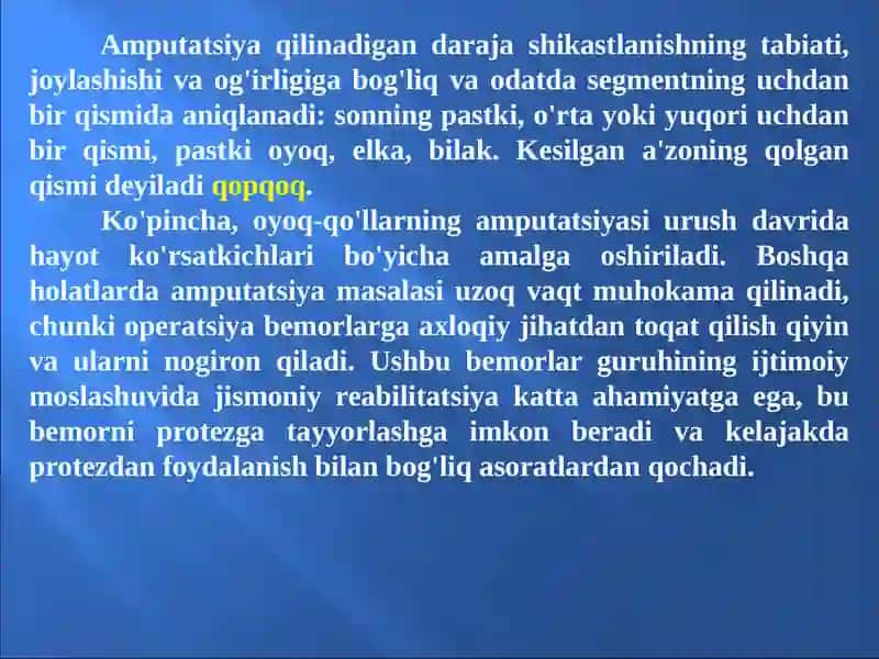 Amputatsiya, protezlashishlar va noqironlar reabilitatsiyasi 3