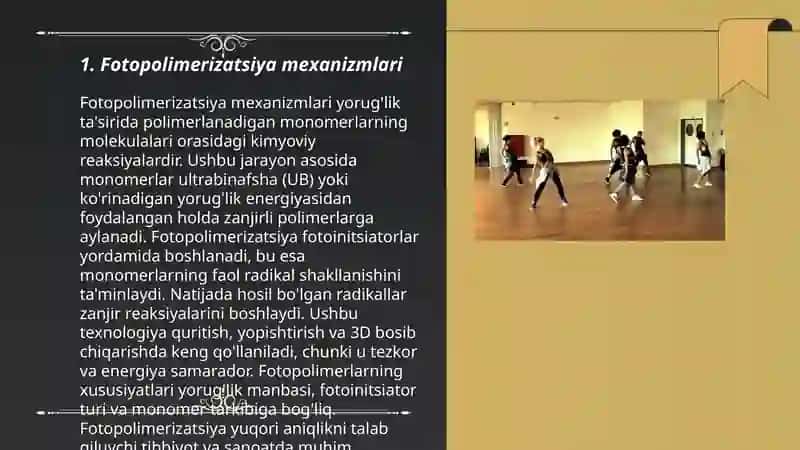 Kimyoviy va nur bilan qotuvchi kompozitlarni polimirezatsiya bosqichining oʻziga xos xususiyati 3