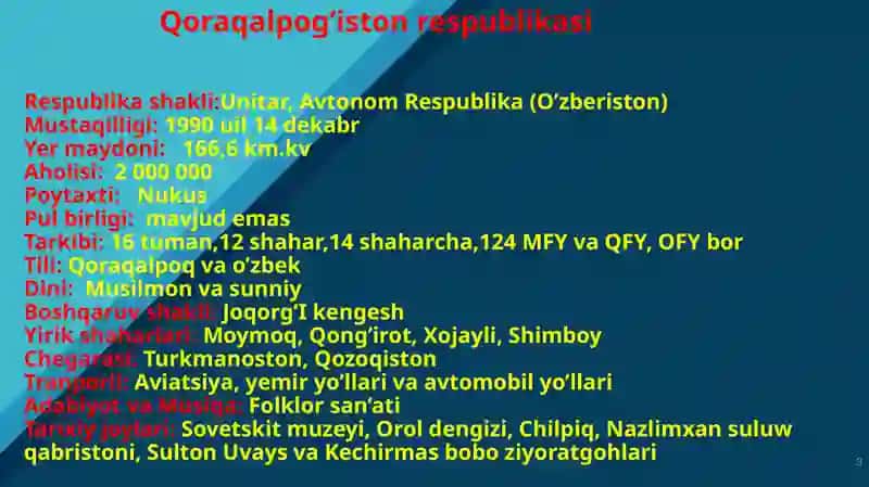 Mustaqillik yillarida Qoraqalpog’iston Respublikasi 3