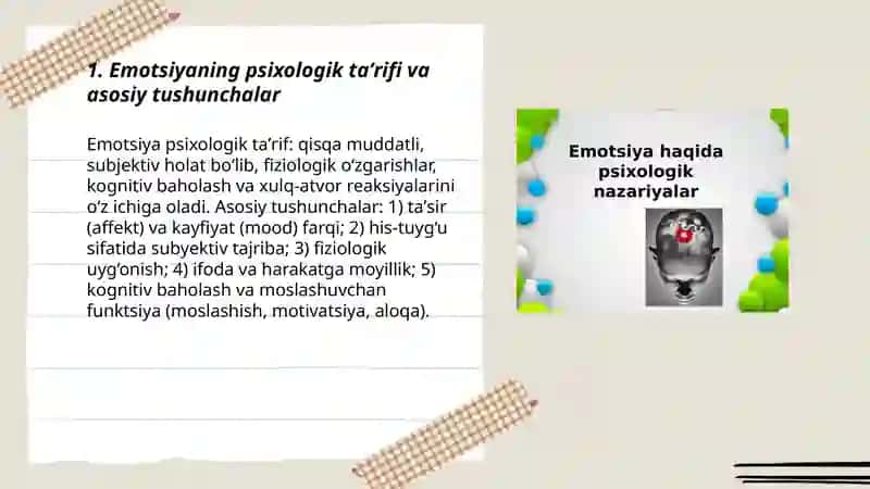 Emotsiya haqidagi psixologik nazariyalar 3