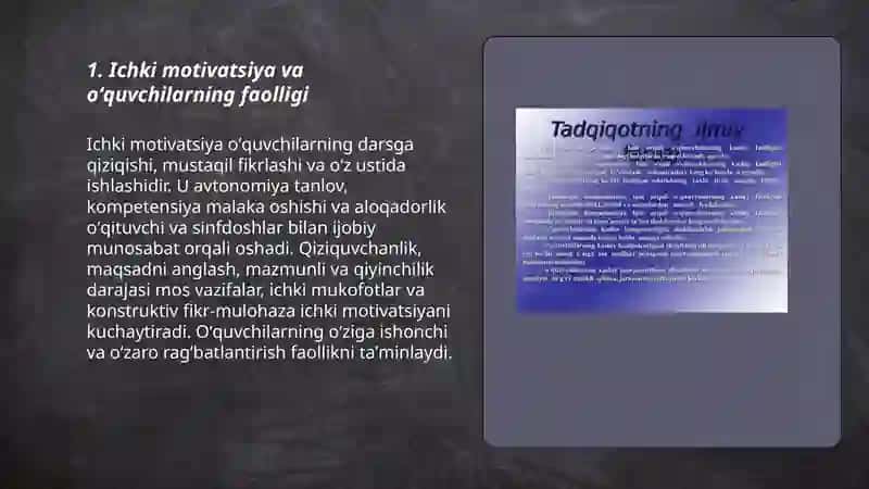 Ichki motivatsiya va oʻquvchilarning faolligini oshirishning asosiy motivlari 3