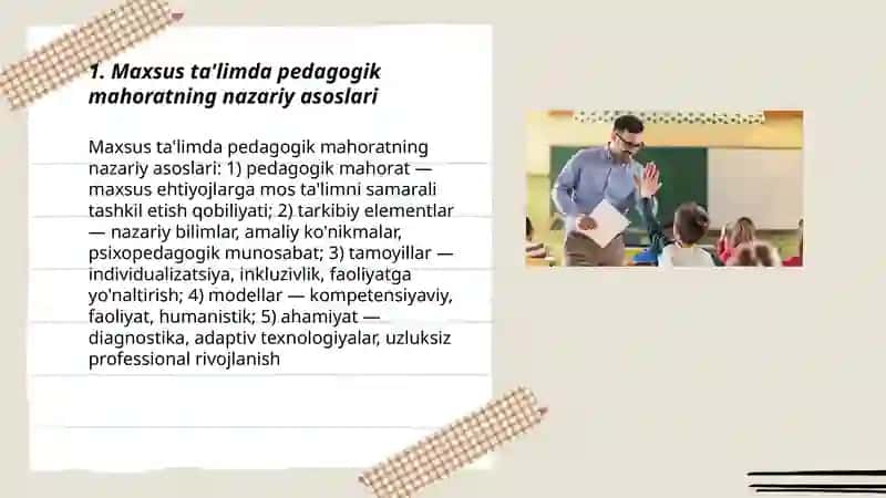 Maxsus ta'limda pedagogik mahoratning nazariy asoslari 3