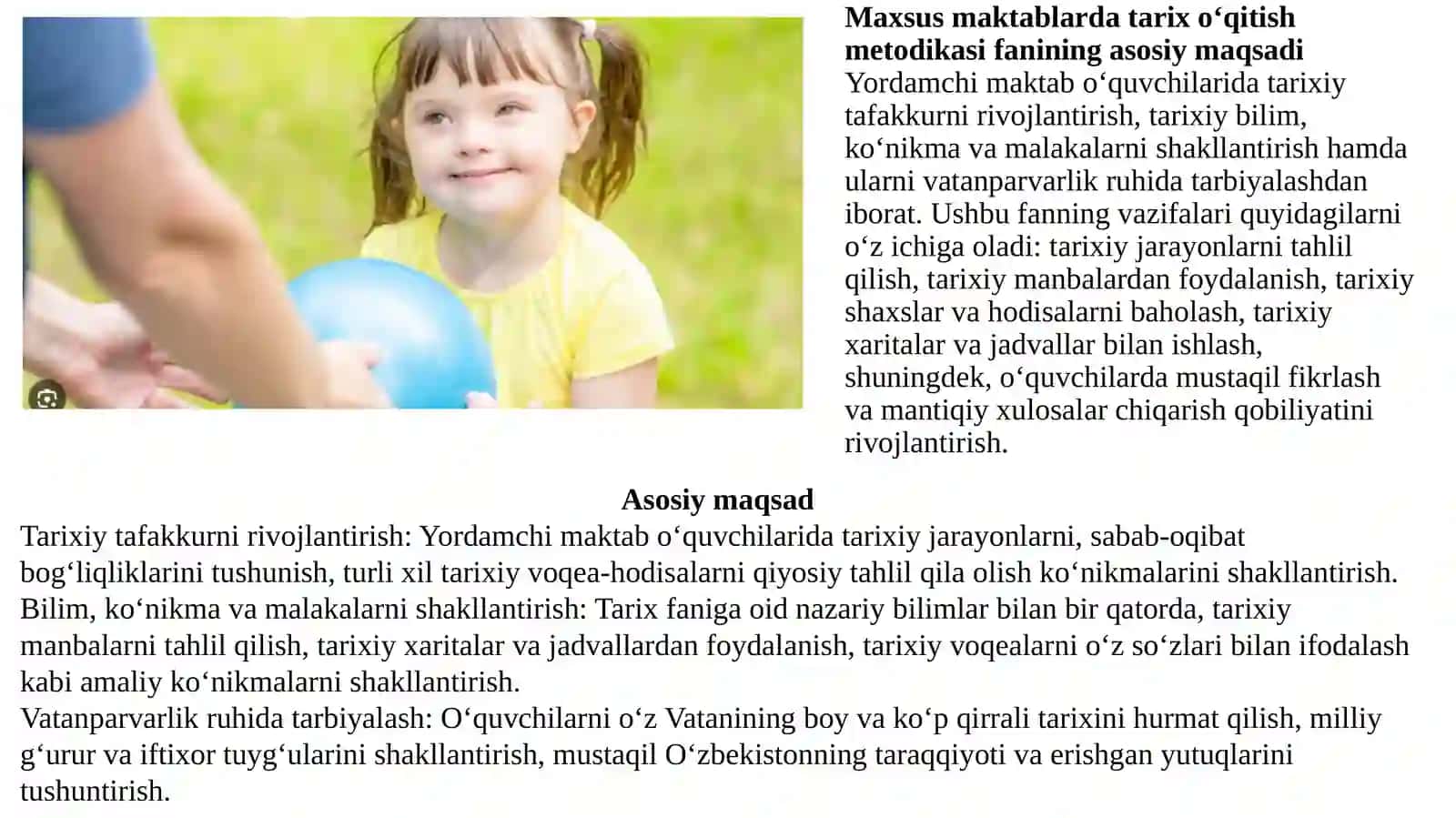 Maxsus maktablarda tarix o‘qitish metodikasi fanining maqsad va vazifalari. Tarix darslarida qo‘llaniladigan metodlar 3