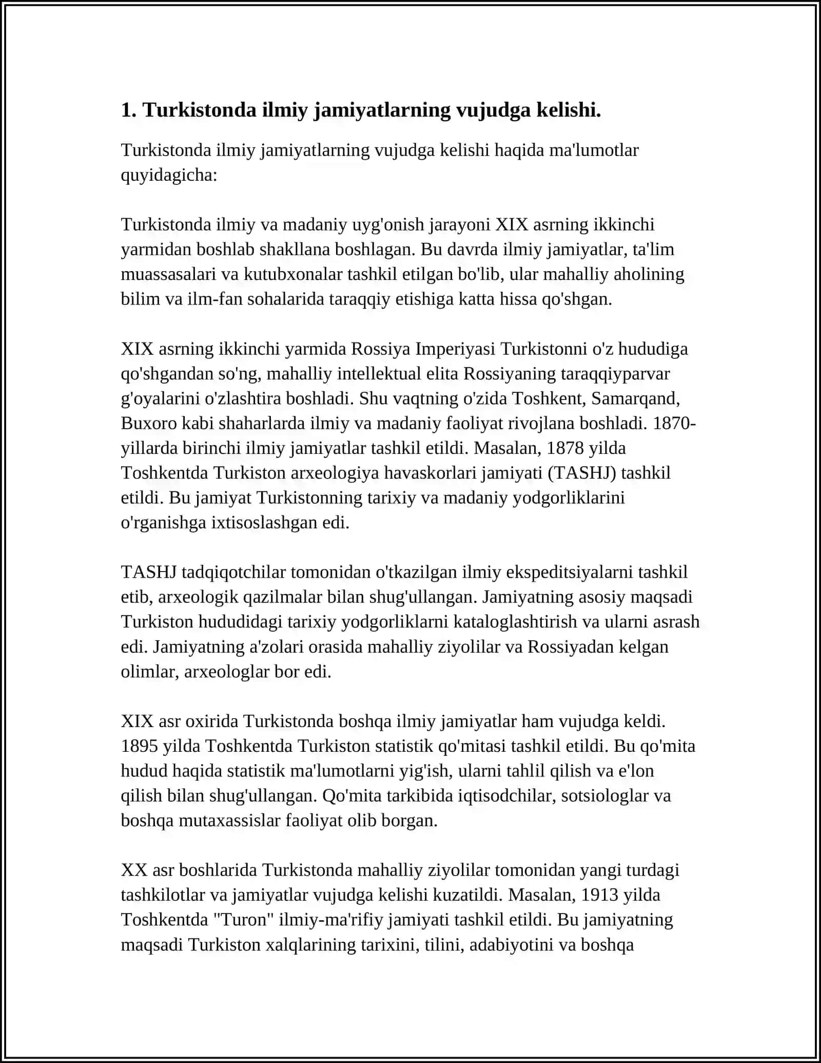 TURKISTONDA DASTLABKI ILMIY JAMIYATLARNING TASHKIL ETILISHI 3