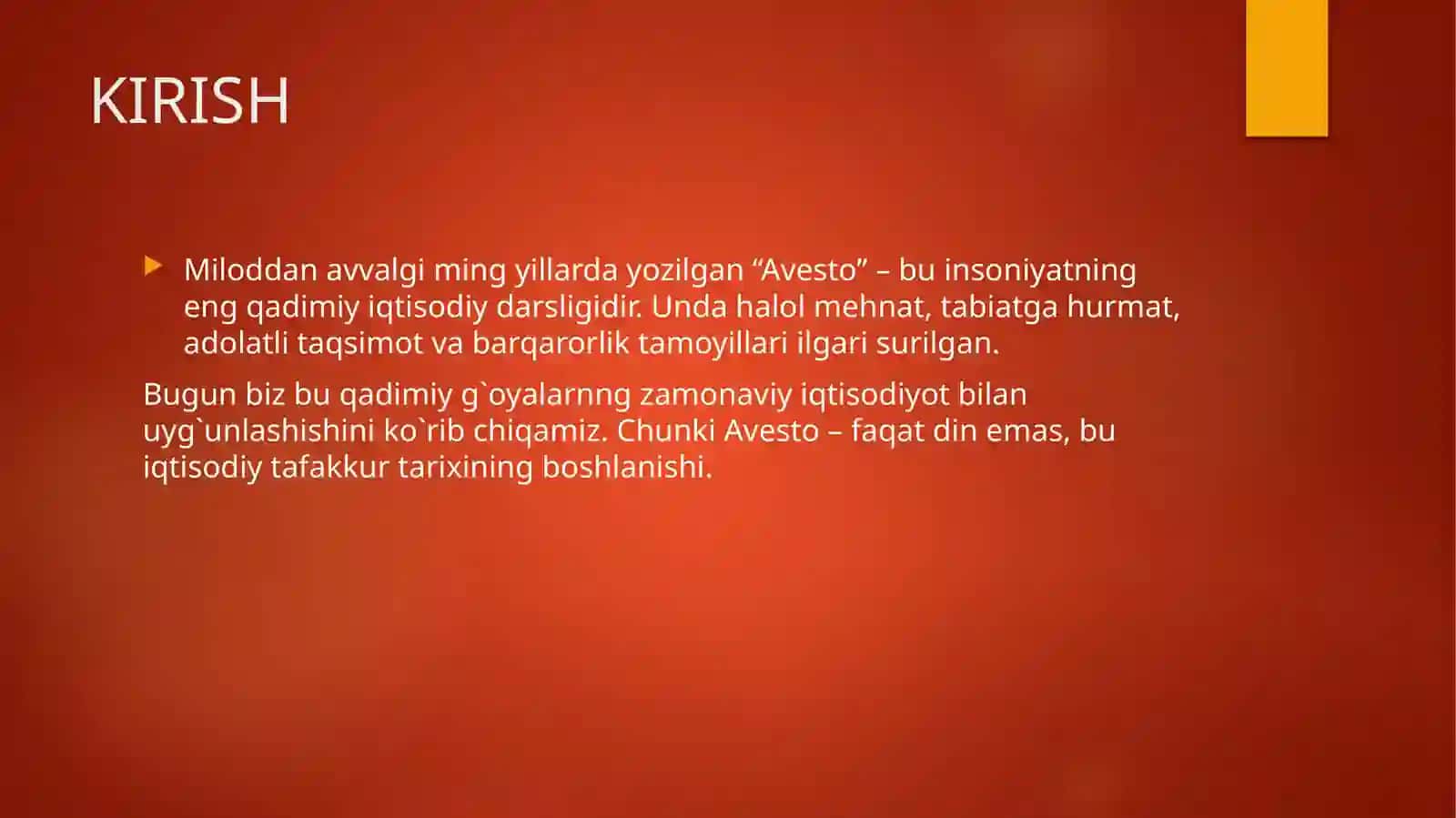 Avestovauning iqtisodiy qarashlari 3