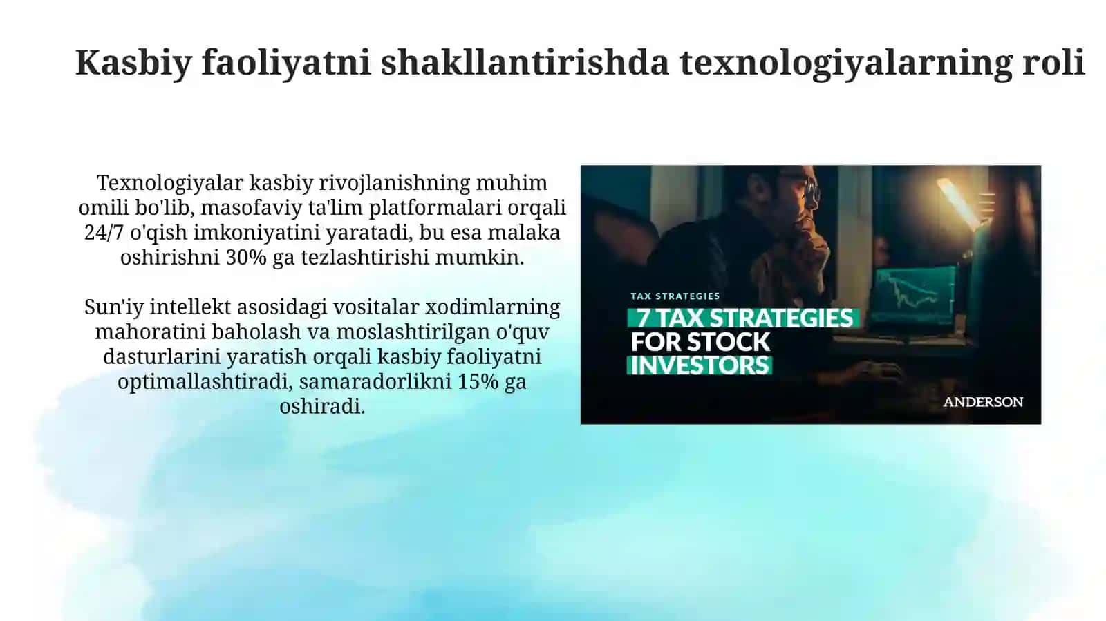 Kasbiy faoliyatni shakllantirish texnologiyasi 3