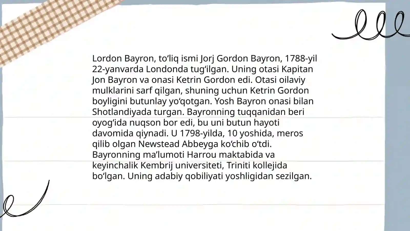 Bayronning hayoti va ijodi 3